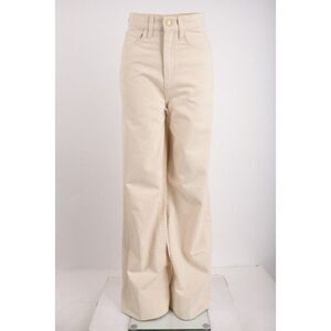 Triarchy Womens Ms Triarchy Jeans Sz 24 Wide Leg Off White Ivory High Rise New